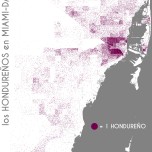 Los hondureños en Miami-Dade. Data Source: 2010 Decennial Census. Map Source: Matthew Toro. 2014.